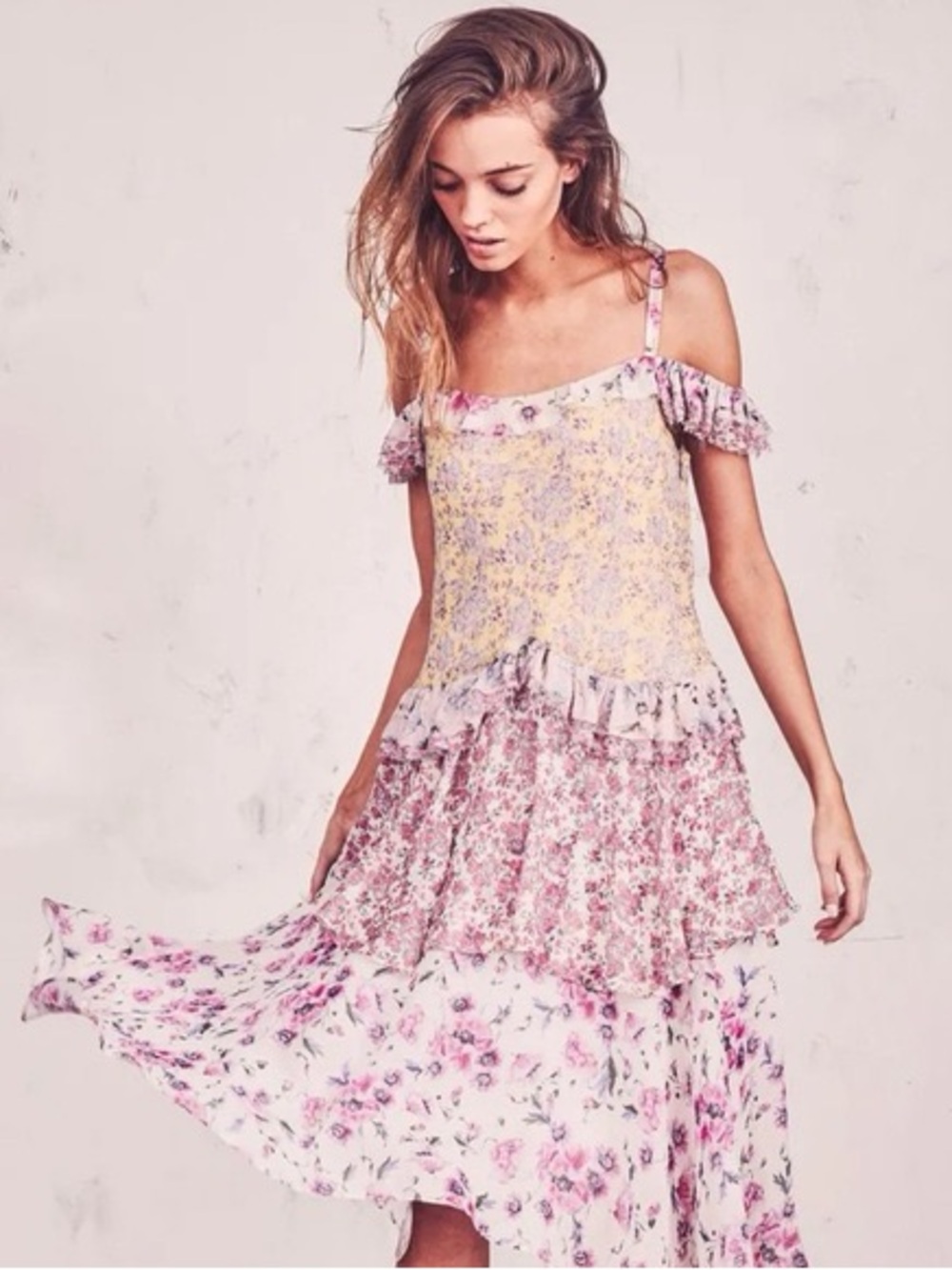 LoveShackFancy Marceline silk midi dress 0